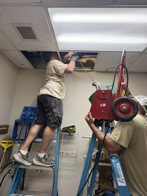 Clogged AC Condensate Drain Line Cleared at a Beaumont Church Education Building, photo 2