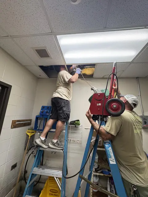 Clogged AC Condensate Drain Line Cleared at a Beaumont Church Education Building, photo 3